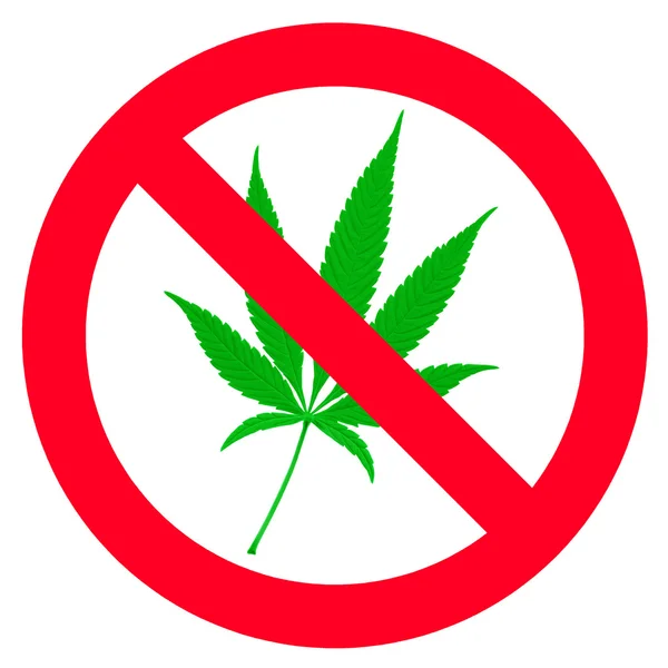 No hemp leaf sign — Stock Photo, Image