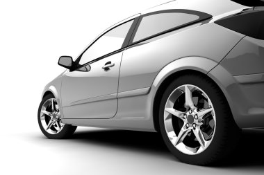 Silver car on a white background clipart