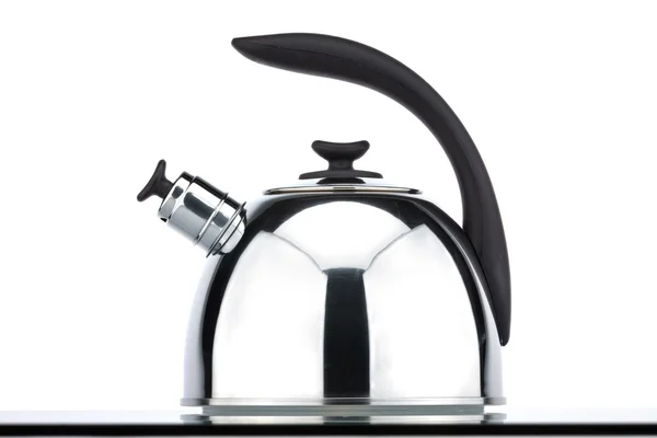 Chrome teapot on a white background — Stock Photo, Image