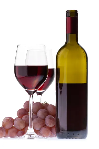 Dvě skleničky s tmavě červeným vínem — Stock fotografie
