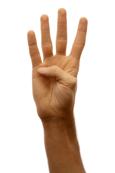 Hands counter. Four — Stock Photo, Image
