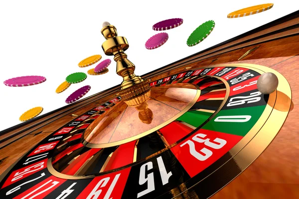 Casino roulette på vit — Stockfoto