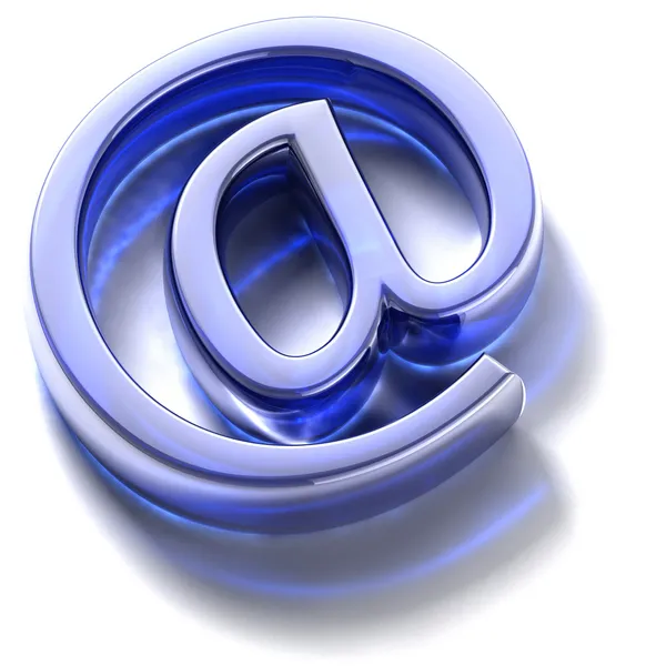 E-Mail-Zeichen. blaues Glas — Stockfoto