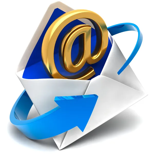 Знак электронной почты и конверт — стоковое фото