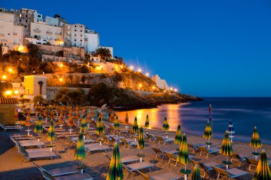 Evening view of the Italian city of Sperlonga clipart