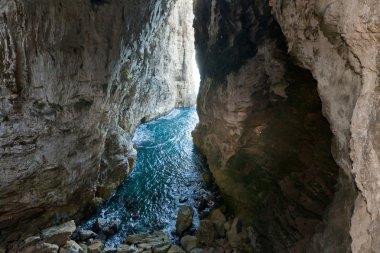 Ancient huge sea cave in the Italian city of Gaeta clipart