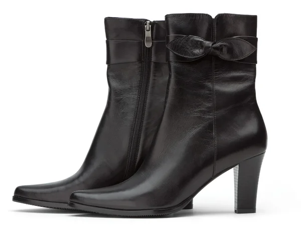 Ladies short black boots — Stock Photo, Image
