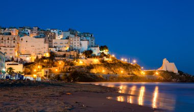 Evening view of the Italian city of Sperlonga clipart