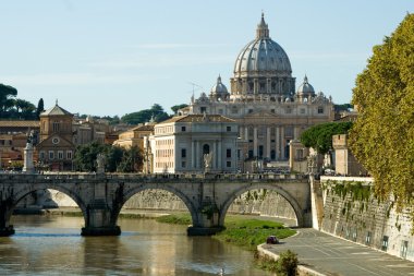 View of the Vatican with Saint Peter's Basilica clipart