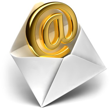 Golden e-mail sign clipart