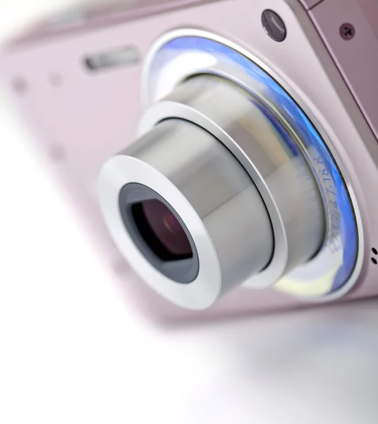 Kompaktowy aparat cyfrowy różowy — Zdjęcie stockowe