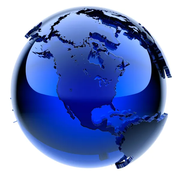 Синий стеклянный глобус — стоковое фото
