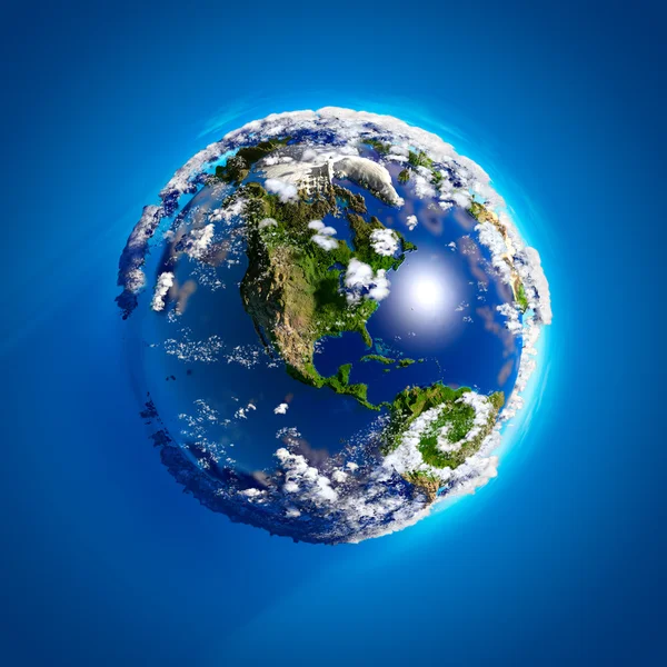 Verkliga jorden med atmosfären — Stockfoto