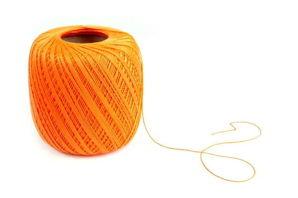 オレンジ色の綿のスプール — ストック写真