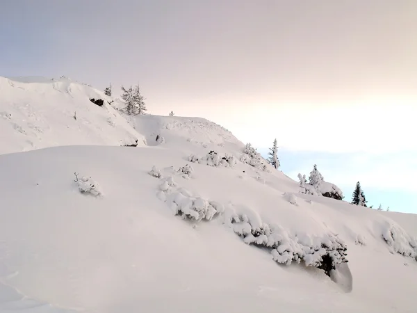 雪に覆われた山の頂上 — ストック写真