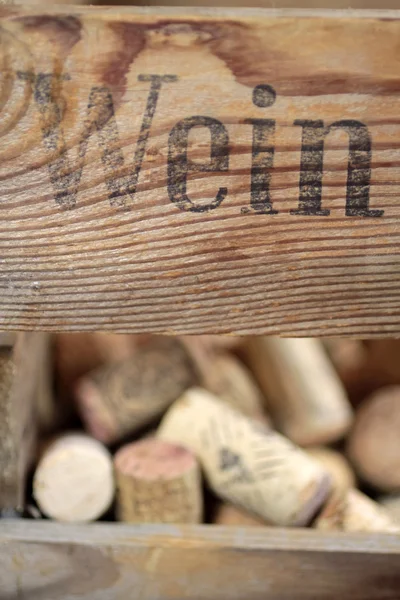 Wine rack with corks — Stock Photo, Image