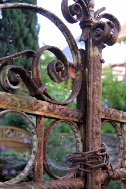 Rusty iron gate clipart