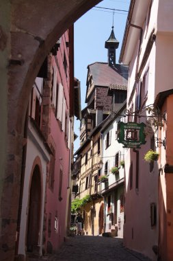 Old houses in the village centre clipart