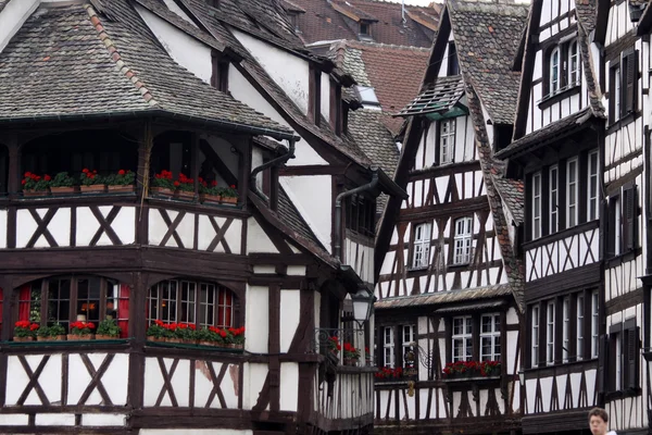 Black and white half-timbered houses — Stock Photo, Image