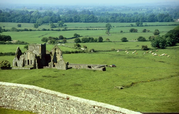 緑の牧草地内の城の遺跡 — ストック写真