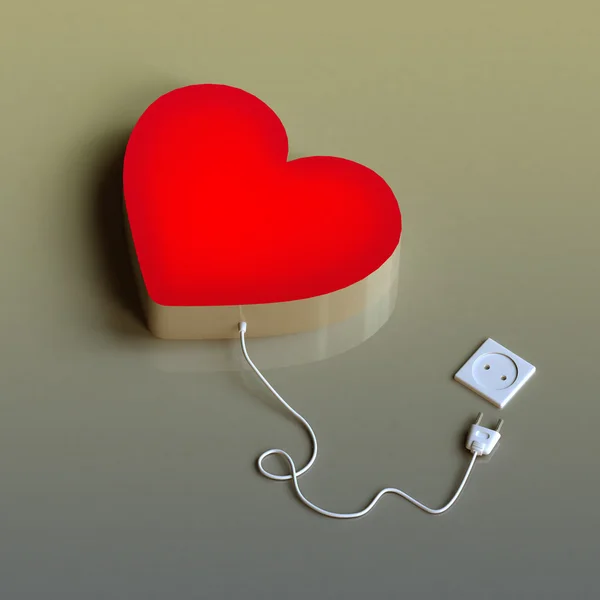 Unplugged heart — Stock Photo, Image