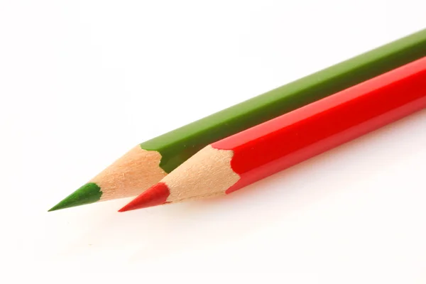 2 つの色の鉛筆 — ストック写真