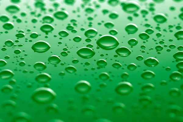 Zöld vízcseppek — Stock Fotó