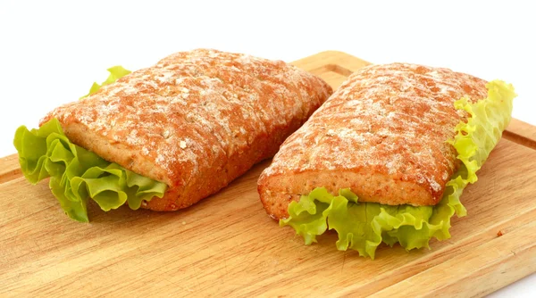 Brot und Salat — Stockfoto