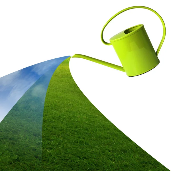 Green watering can — Stock Photo, Image