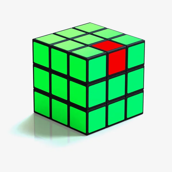 Cubo de Rubik verde — Foto de Stock