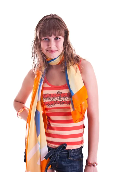 Жінка з шарфом — стокове фото