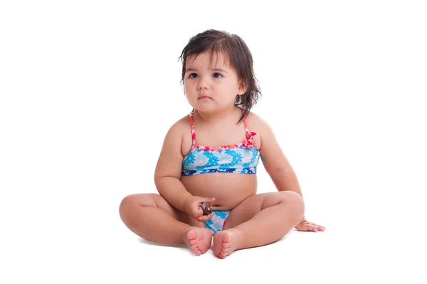 수영복에 있는 어린 소녀 — 스톡 사진