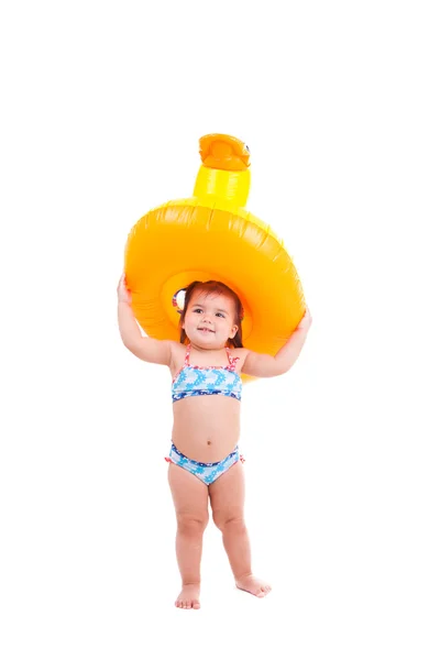 Mooie kind met lucht-toy — Stockfoto