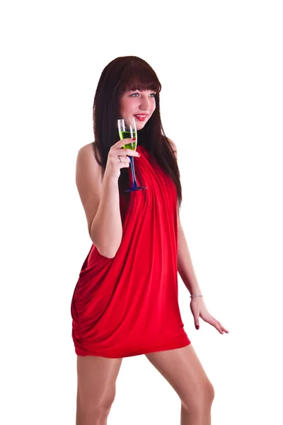 Mulher em vestido vermelho — Fotografia de Stock