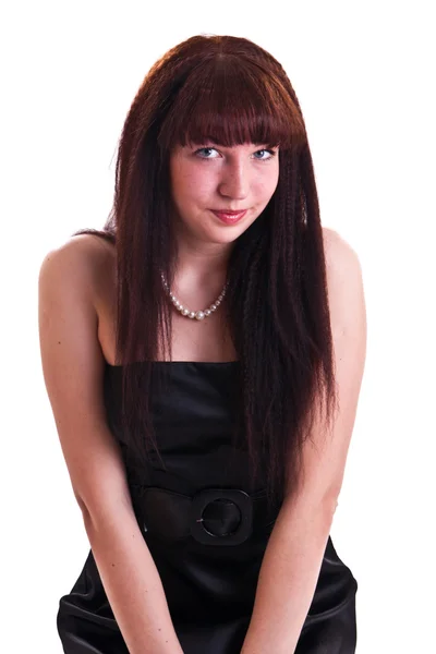 Woman in black dress Stock Picture