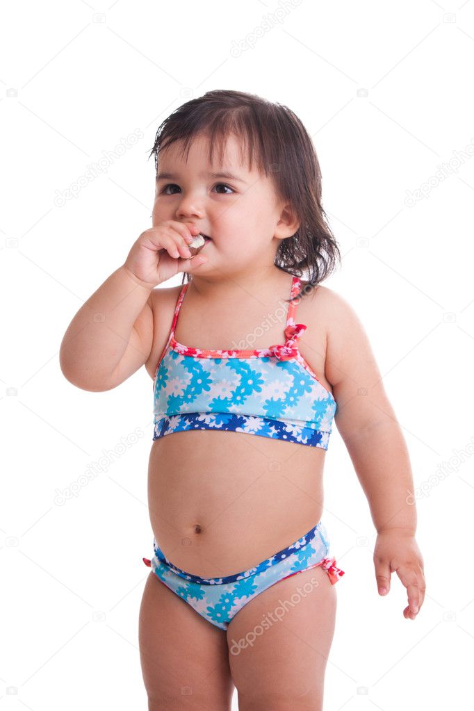 Little girl in swimming suit — Stock Photo © Viktor #3544646