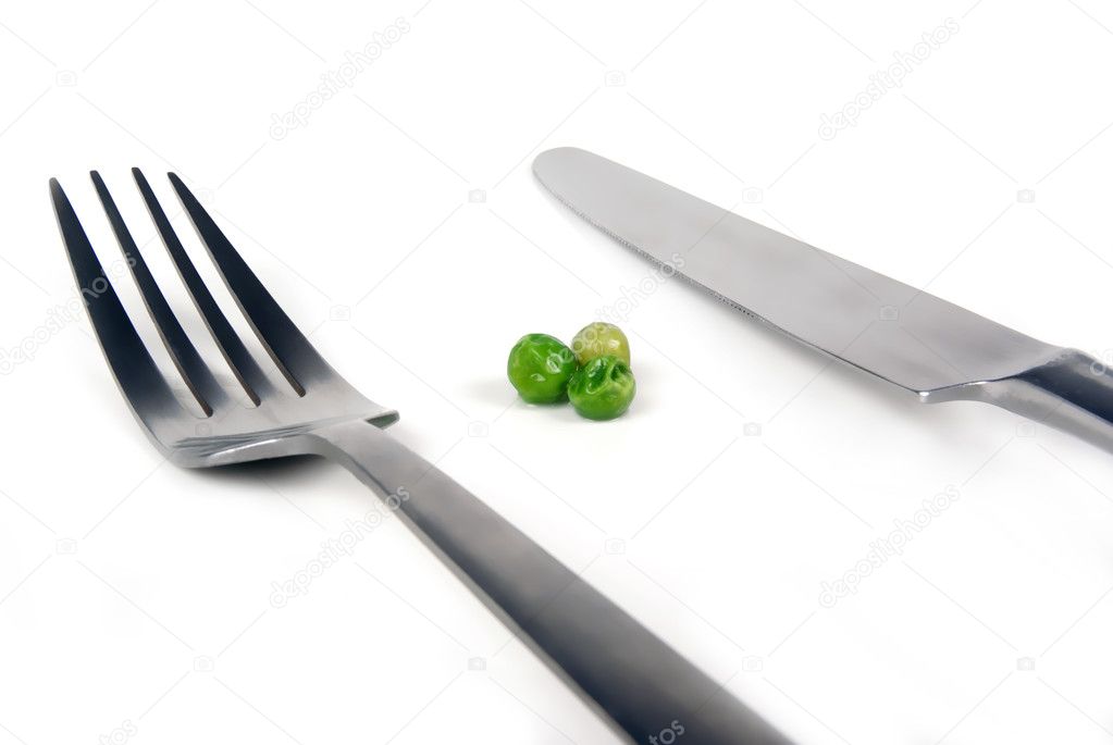Really small meal of three peas