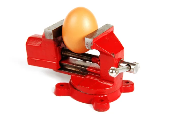 Egg in a Vice — Stock Photo, Image