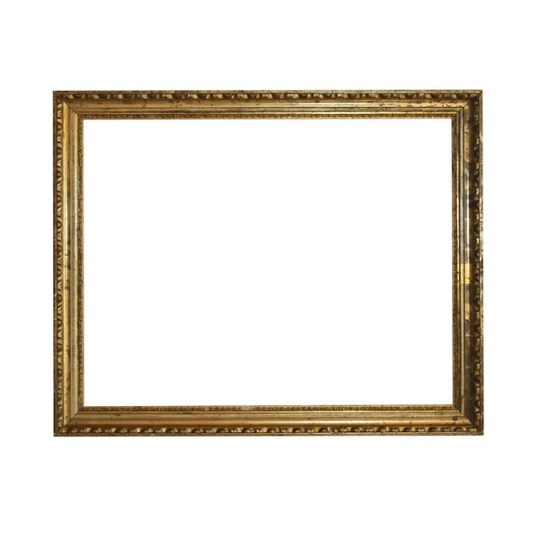 Old antique gold frame over white with clipping path — Stock Photo, Image