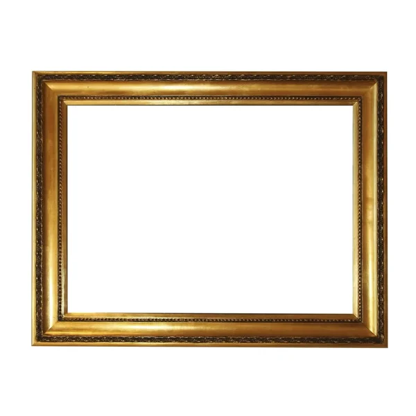 Old antique gold frame over white with clipping path — Stock Photo, Image