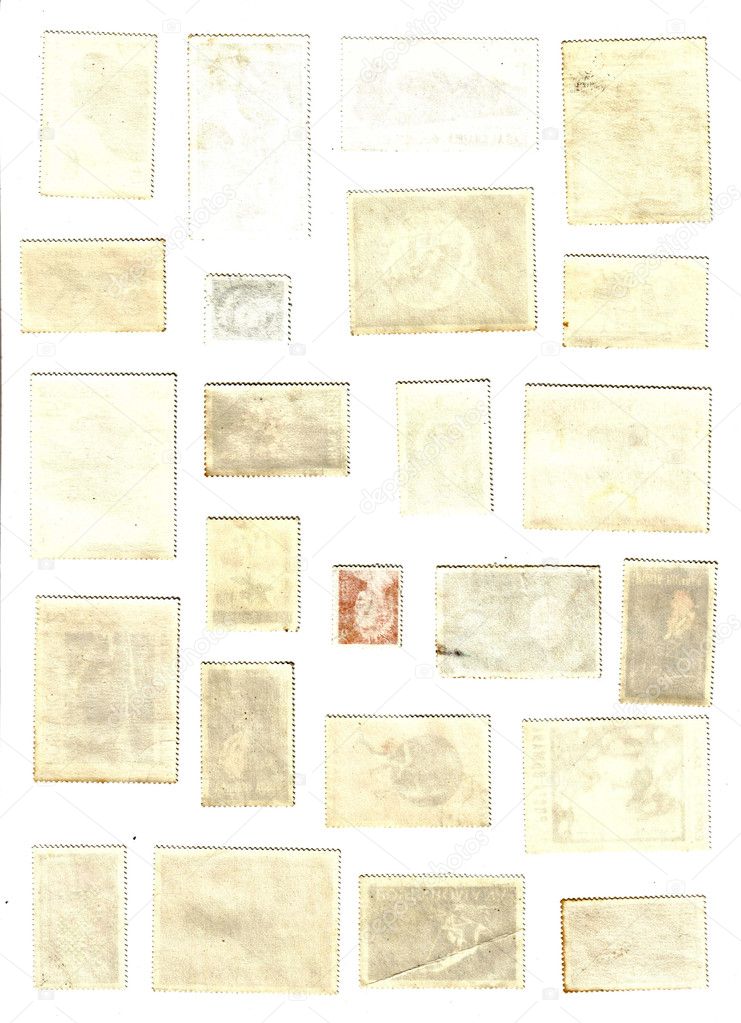 Collection of blank post stamps