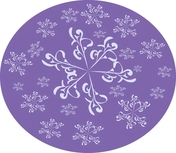 Copos de nieve sobre fondo lila — Vector de stock