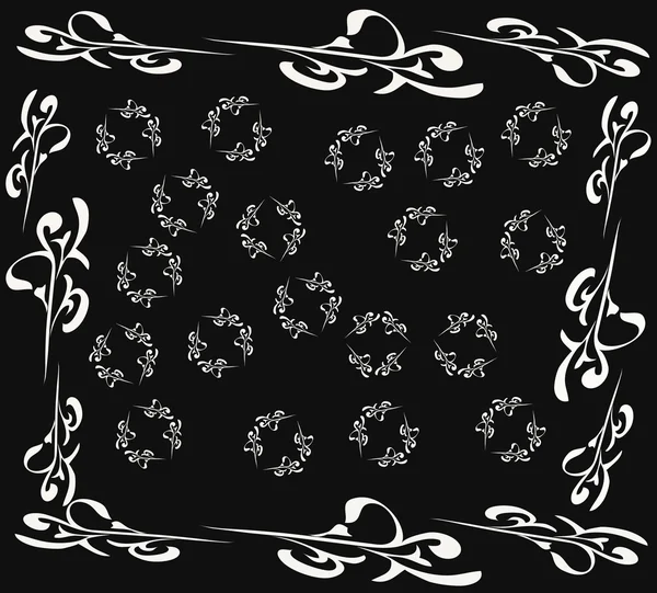 Patrón blanco sobre fondo negro — Archivo Imágenes Vectoriales