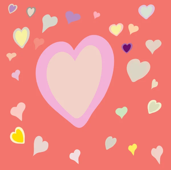 Herz auf rosa Hintergrund — Stockvektor
