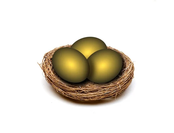 Золотые яйца — стоковое фото