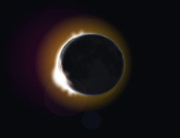 Eclipse total detalhada — Fotografia de Stock