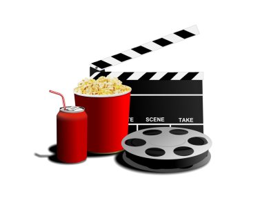 Movie and popcorn clipart