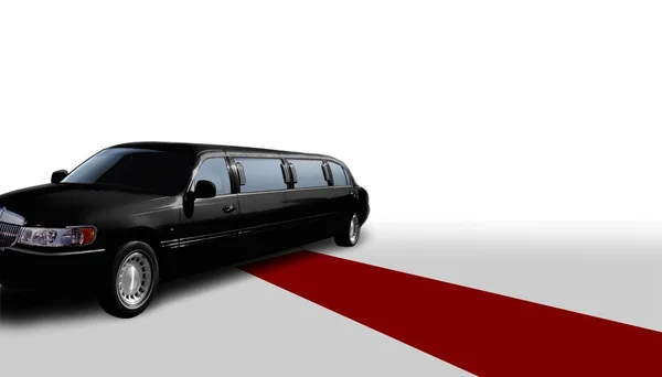 Limousine und roter Teppich — Stockfoto