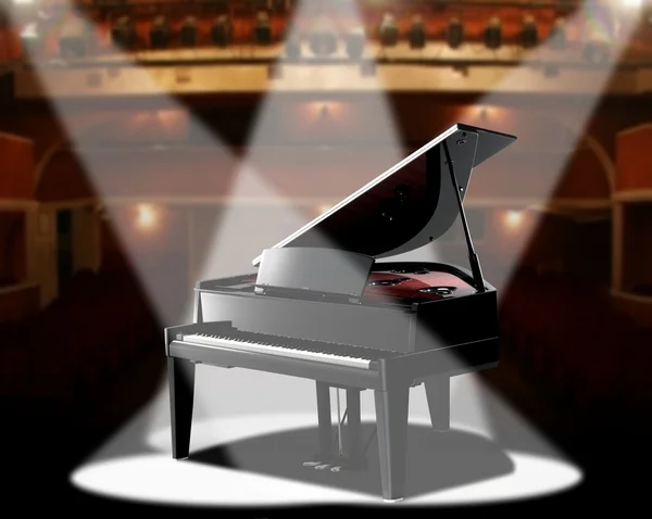 Piano na sala de concertos — Fotografia de Stock