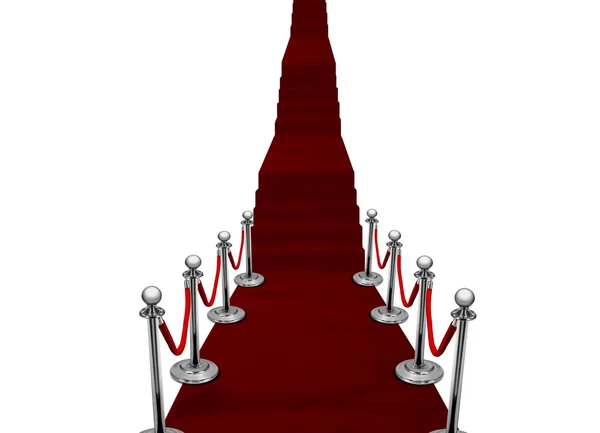 Tapete vermelho com escada — Fotografia de Stock